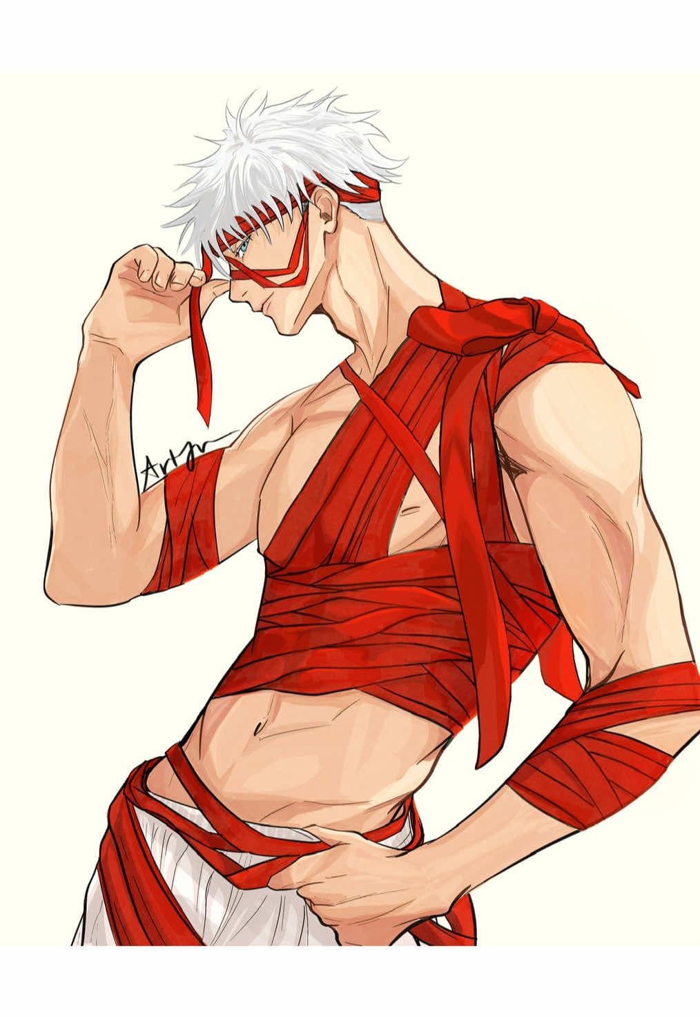 Halloween Gojo or Christmas Gojo? #gojosatoru #satorugojo #gojofanart #christmas #jjkfanart 